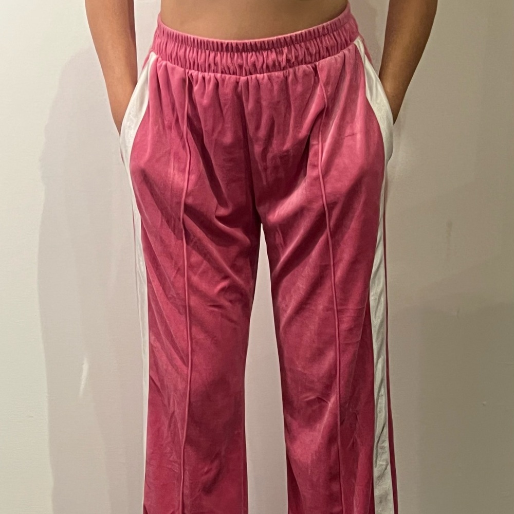 Charlotte Russe Pink and White Track Pants